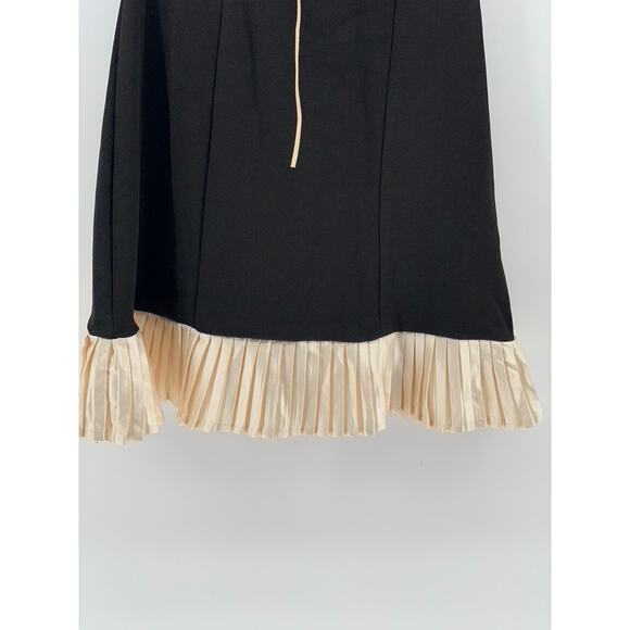 UNBRANDED Women's Black-Gold Pleated Button-Front Bodycon Tank Mini Dress SZ S - Picture 8 of 10